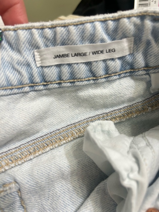 Garage Denim Light Wash Jambe Wide Leg Jeans Distressed High Rise Size 25 - Picture 4 of 5